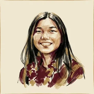 Painted portrait of Emma Chen