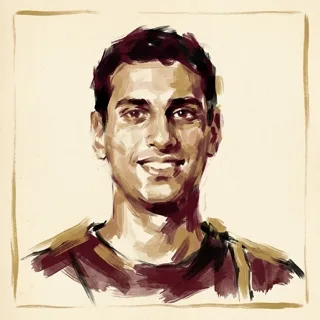 Painted portrait of Mohammed Baharoon