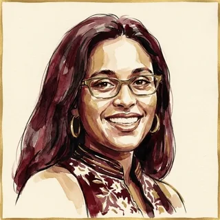 Painted portrait of Oishi Banerjee